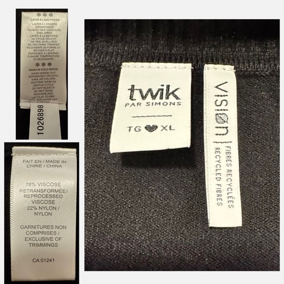 Twik by Simons Knit Crew Neck XL BUNDLE 1-Black+ 1 White Drop Shoulder Basics - Picture 9 of 10